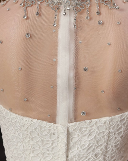 A-plum White Removable Sleeveless Ball Gown In Lace Wedding Dress