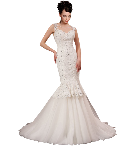 A-plum White Strap Ball Gown In Lace Wedding Dress